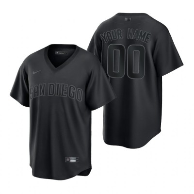 San Diego Padres Custom Nike Men's MLB Black Pitch Black Fashion Jersey